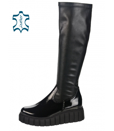 Black boots with an elastic sole on the sole Rosella DCI2405