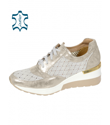 Gold sneakers with perforation on the sole angelaCA500
