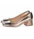 Golden comfortable pumps with decoration 141202