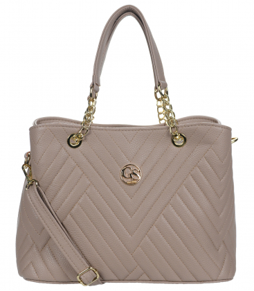 Stitched brown elegant handbag Diana