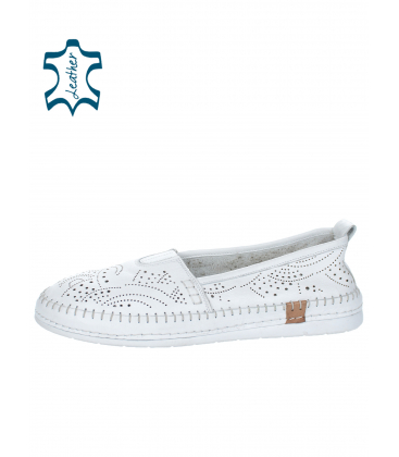 White comfortable perforated shoes 141088