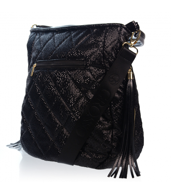 Black handbag with tassels GROSSO Ivica