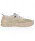Beige perforated soft shoes 141111