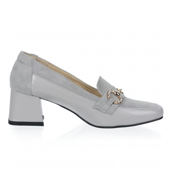 Gray pumps in a combination of materials DLO2425