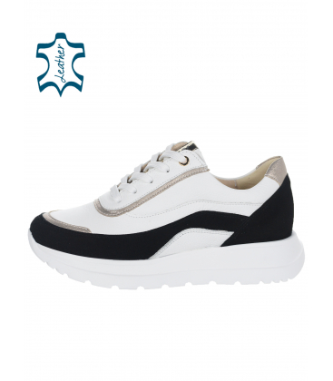 Comfortable white and black sneakers n824