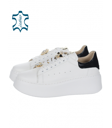 White sneakers with a black heel + Decorations n408s2