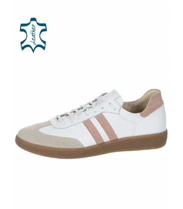  Stylish white-pink retro sneakers N1068