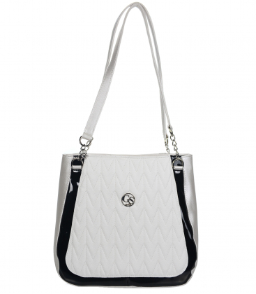 Elegant white and black Vanesa handbag