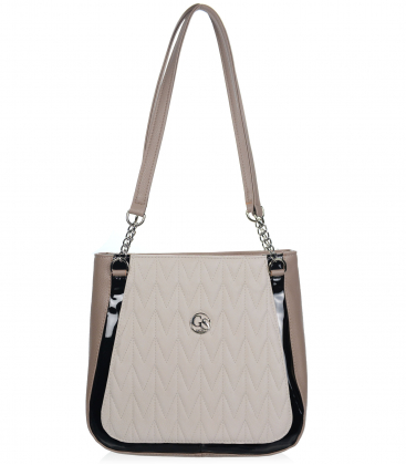Elegant beige-black Vanesa handbag