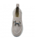 Beige slip-on sneakers made of brushed leather with decoration 2444