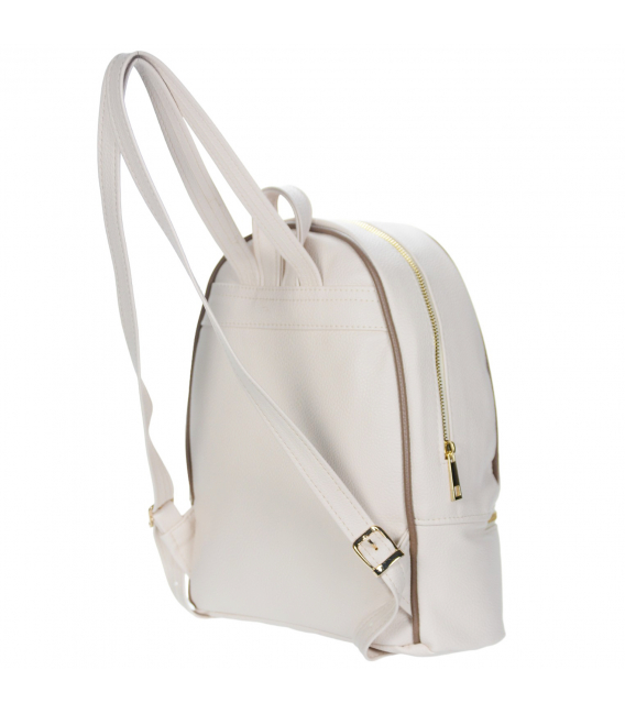 White and gold backpack with Ariana print