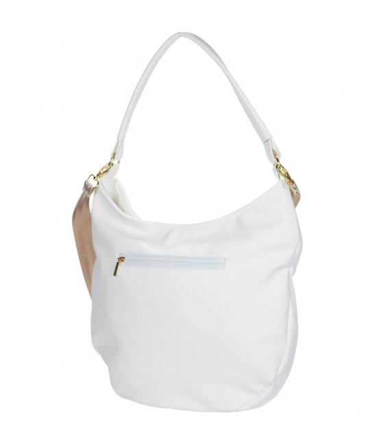 White handbag with front pocket Alena