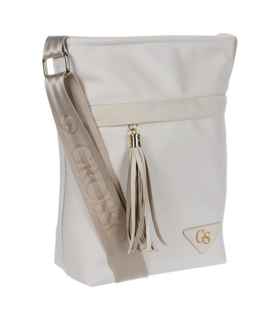 Beige handbag with pocket Bianka