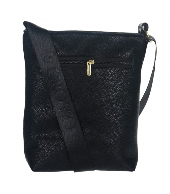 Black handbag with pocket Bianka