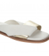 White and gold leather flip flops TML01T