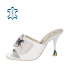 White elegant flip-flops with a stylish heel DLO2440