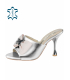 Silver elegant flip-flops with a stylish heel DLO2440