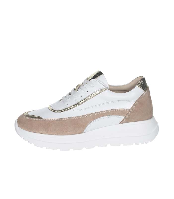 Comfortable beige-white sneakers 2594