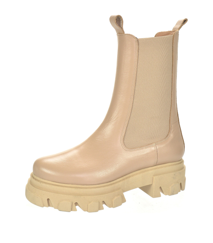 Bege low boots with elastic material 8135