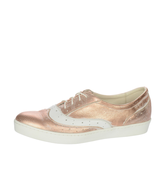 Metallic pink sneakers with white application 504