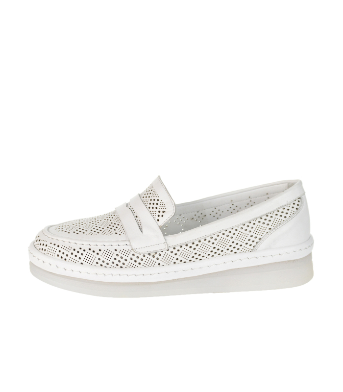 White perforated comfortable shoes 017-101 white