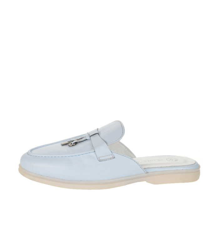 Blue flip-flops with silver decoration 2110