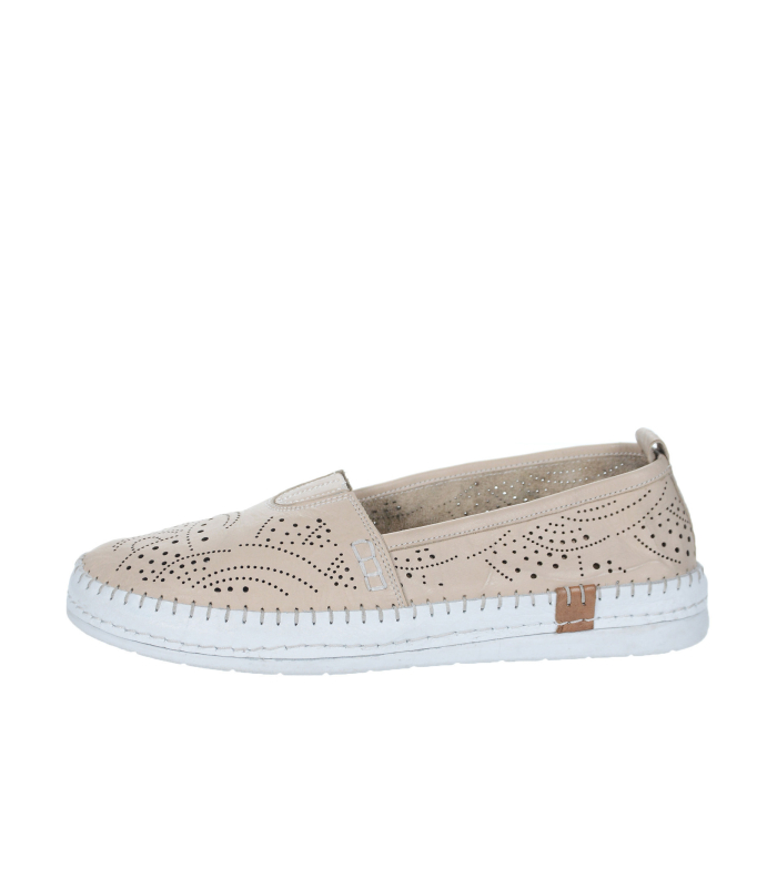 Beige comfortable perforated shoes 141088