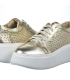 Gold perforated sneakers with logo OL 2493