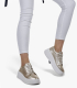 Gold perforated sneakers with logo OL 2493