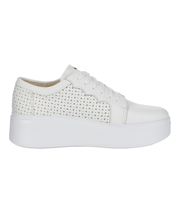 White perforated sneakers with logo OL 2493