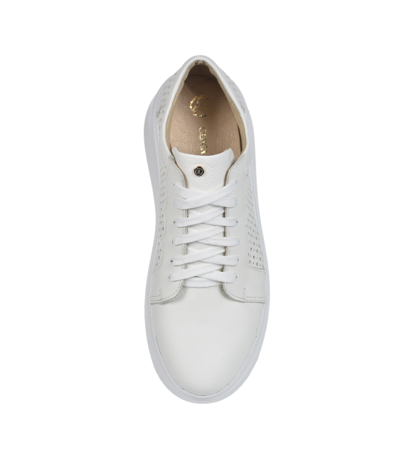White perforated sneakers with logo OL 2493