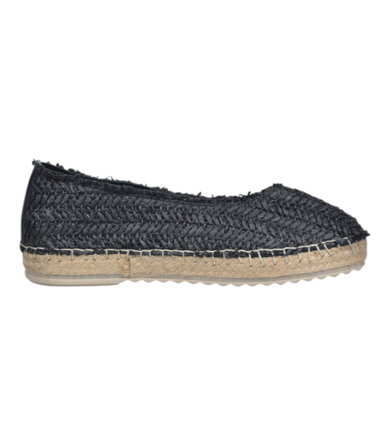 Raffia low shoes black HY615