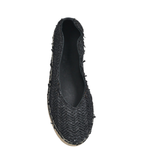 Raffia low shoes black HY615