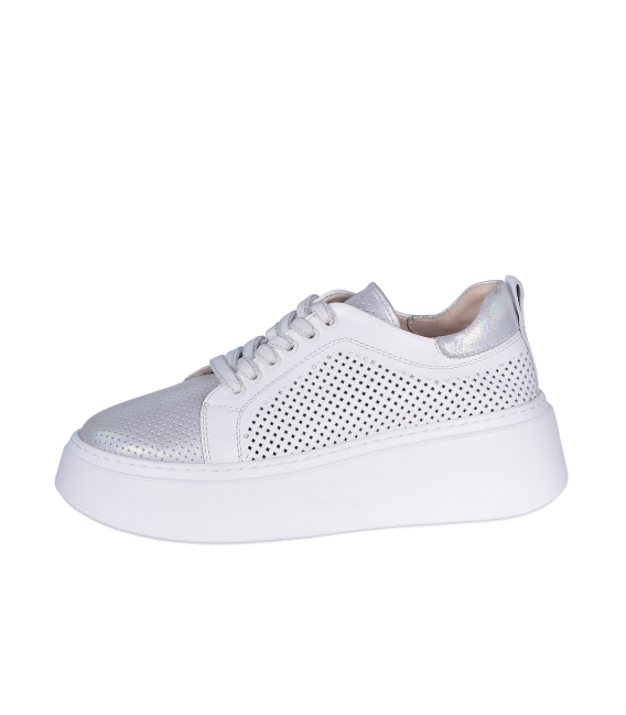 Women's white-silver sneakers 2602