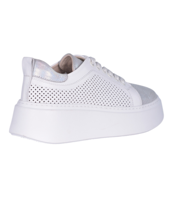 Women's white-silver sneakers 2602