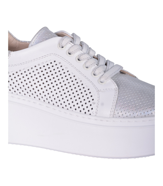 Women's white-silver sneakers 2602