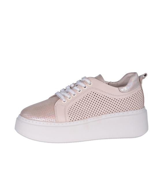 Women's beige-gold sneakers 2602