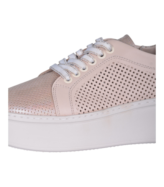 Women's beige-gold sneakers 2602