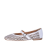 Women's white court shoes with a mesh pattern G064 00301 col. 6012