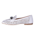 White perforated loafers with a silver ornament G064 00302 col 6012