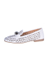 White perforated loafers with a silver ornament G064 00302 col 6012
