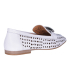 White perforated loafers with a silver ornament G064 00302 col 6012