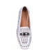 White perforated loafers with a silver ornament G064 00302 col 6012