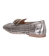 Silver perforated loafers with a gold ornament G064 00302 col. 2041