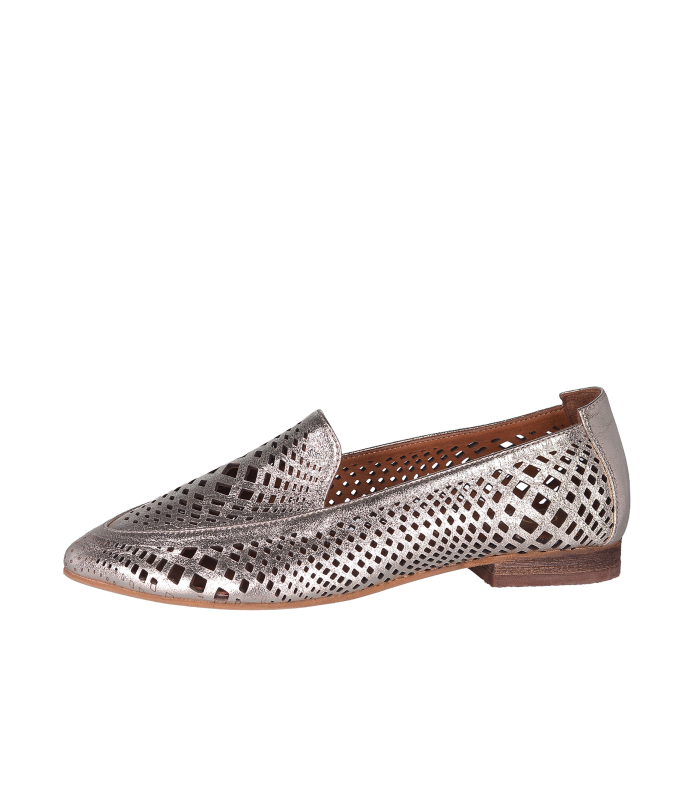 Gold perforated low shoes P291 901