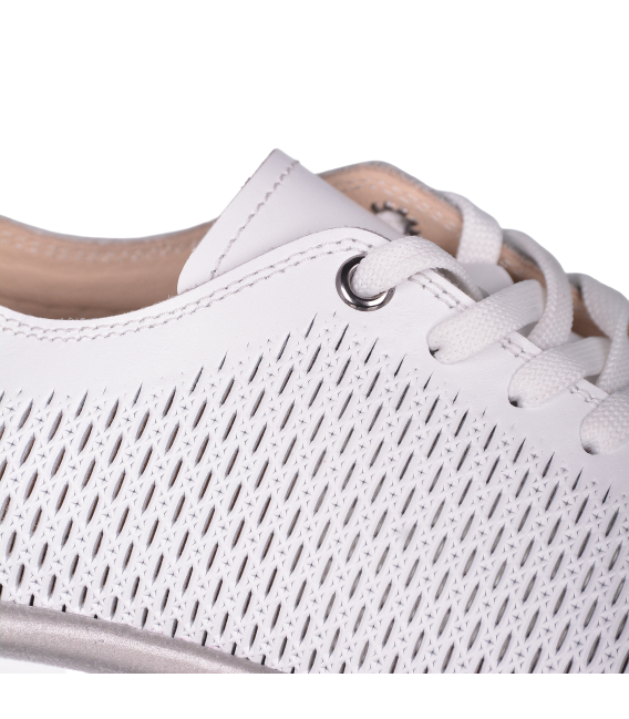 Women's perforated white sneakers 2765