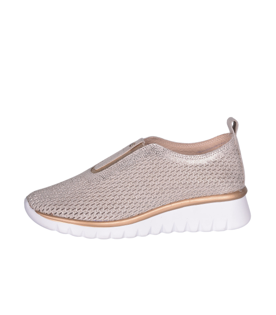 Women's perforated gold slip-on sneakers 2763