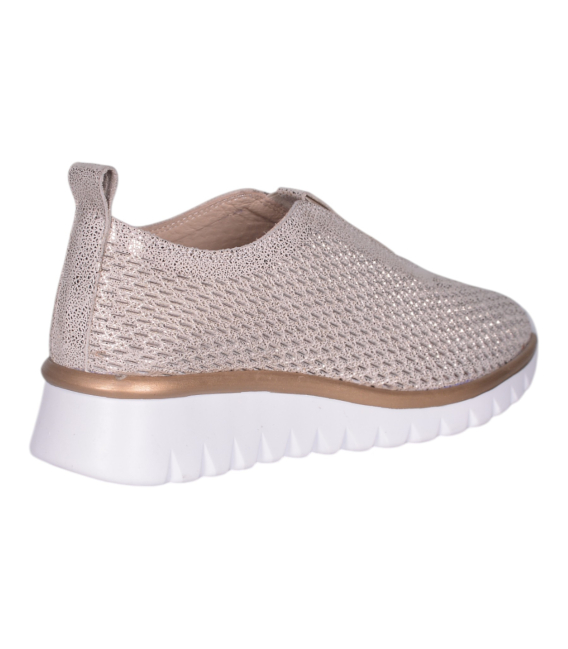 Women's perforated gold slip-on sneakers 2763