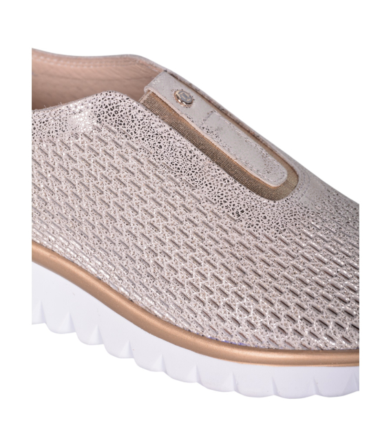 Women's perforated gold slip-on sneakers 2763