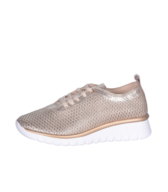 Women's perforated gold sneakers 2765